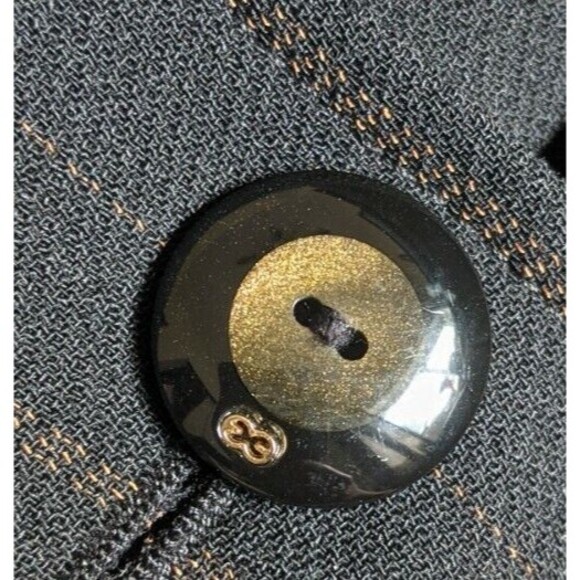 Escada Blazer Black Pinstripe Wool 2 Button Lined Business Office Size 36 - Picture 7 of 9